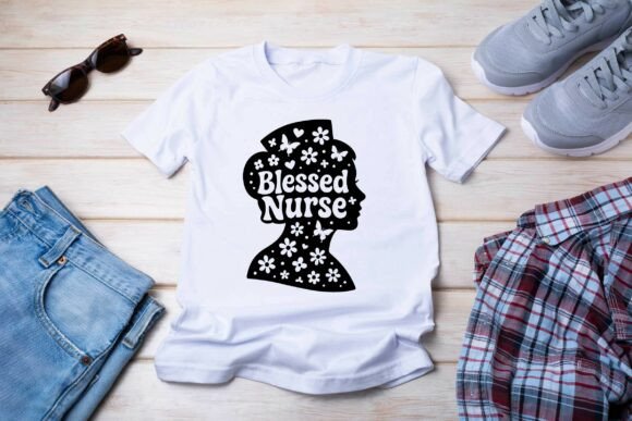 Blessed Nurse Retro Typography T-shirt
