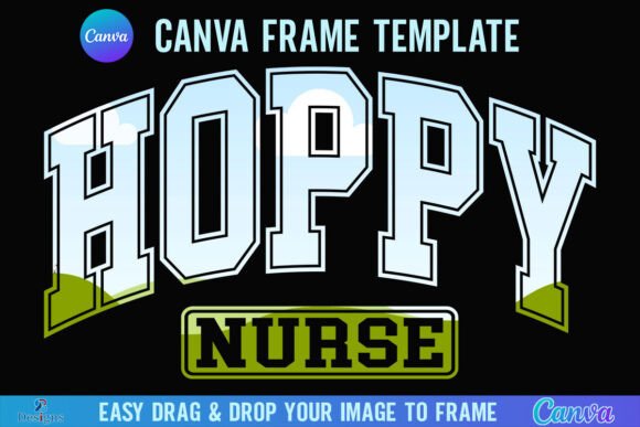 Easter Hoppy Nurse Canva Frame Varsity