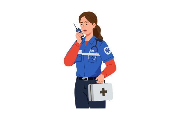 EMT Woman in Uniform Embroidery Design