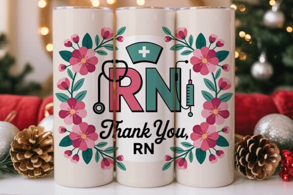 Floral Nurse 20oz Tumbler Wrap