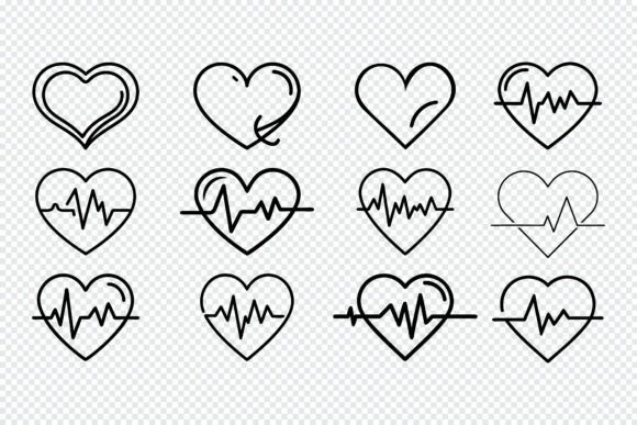 Heartbeat Heart Icons Medical Cardiology