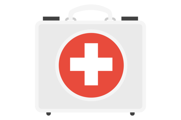 Medical Case with First Aid Symbol. Emer