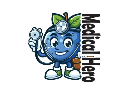 Medical Hero Blueberry Mascot