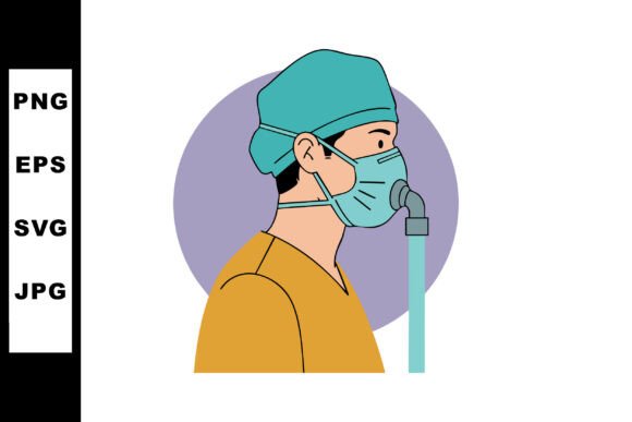 Medical Worker Wearing Surgical Mask