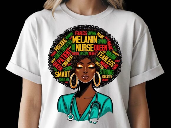 Melanin Nurse Afro Woman Medical Pride