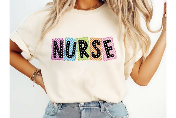 Neon Nurse Checkered Colorful Nurse PNG