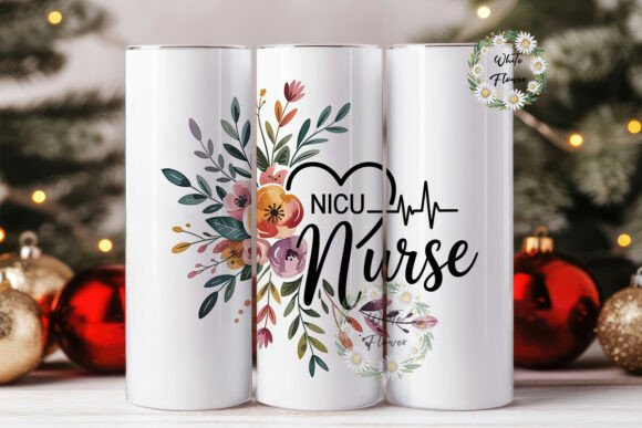 NICU Nurse Floral 20oz Tumbler Wrap