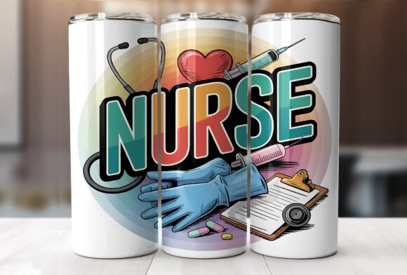 Nurse 20oz Tumbler Wrap Sublimation