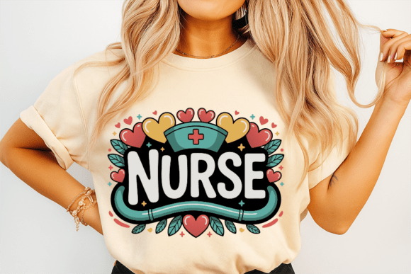 Nurse Design with Hearts and Decorations
