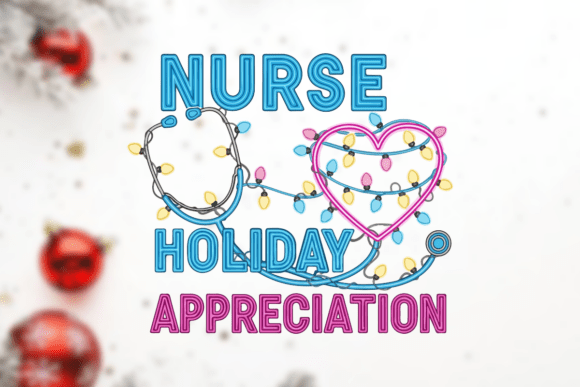 Nurse Holiday Tshirt with Festive Lights