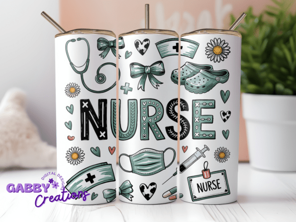Nurse Sublimation Tumbler Design PNG