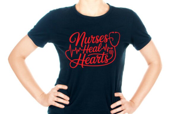 Nurses Heal Hearts SVG Hand-Lettered