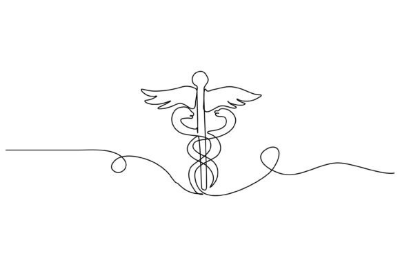One Line Medical Caduceus
