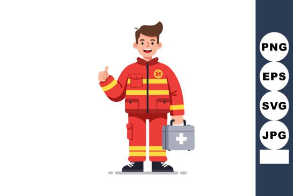 Paramedic in Red Uniform Holding Medical