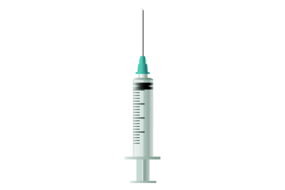 Realistic Syringe. Medical Injection Too
