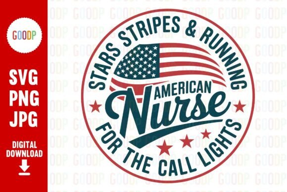 Stars Stripes Running Nurse PNG