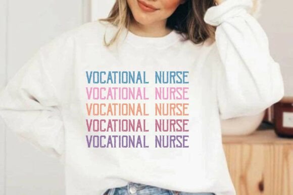 Vocational Nurse Groovy Retro T-Shirt
